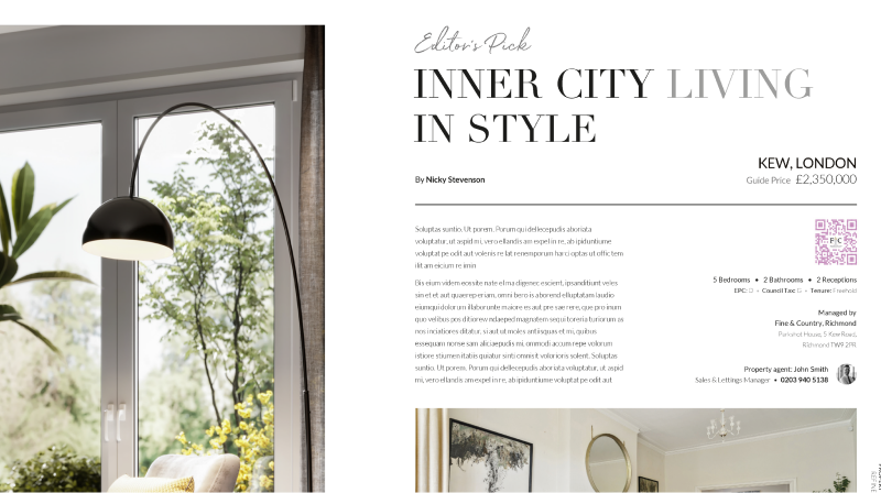 Fine and Country editorial magazine spread